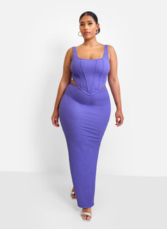 Winnie Textured Corset Top - Periwinkle