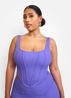 Winnie Textured Corset Top - Periwinkle