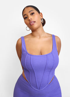 Winnie Textured Corset Top - Periwinkle