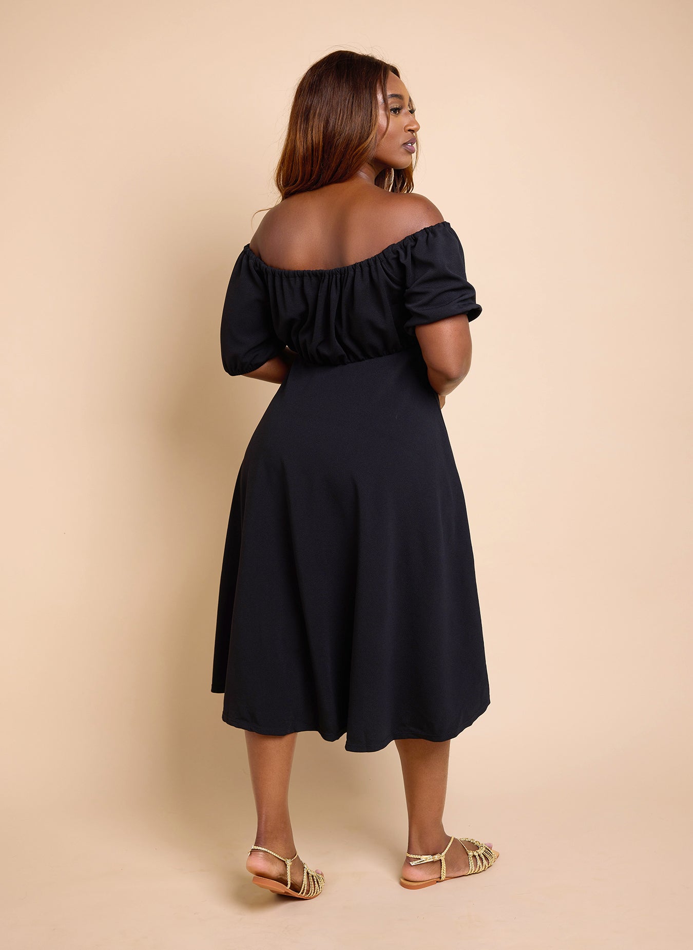 The Right Road Over The Shoulder A-Line Skater Dress 3X: 22-24 / Black at Rebdolls The Right Road Over The Shoulder A-Line Skater Dress 3X: 22-24 / Black at Rebdolls