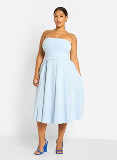 Zelie Skater Midi Dress - Baby Blue