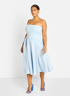 Zelie Skater Midi Dress - Baby Blue