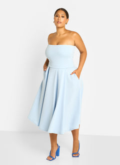 Zelie Skater Midi Dress - Baby Blue