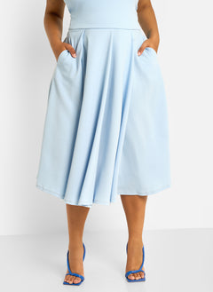 Zelie Skater Midi Dress - Baby Blue