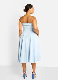 Zelie Skater Midi Dress - Baby Blue