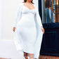 A Lot To Love V Neck Midi Dress & Cardigan Set - White