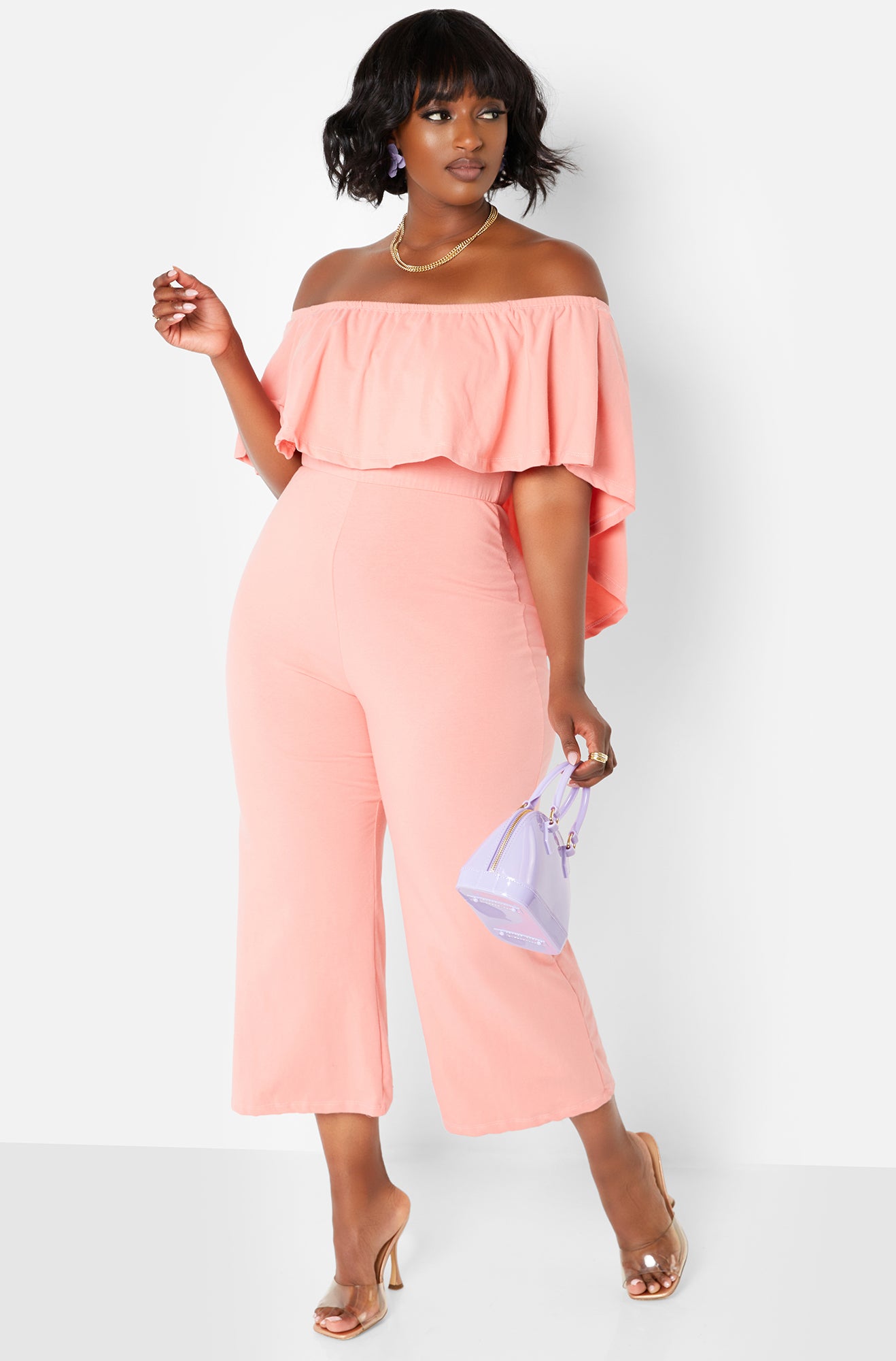 Always Sweet Ruffle Jumpsuit - Coral