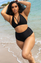 Black High Waist Swimsuit Bottom