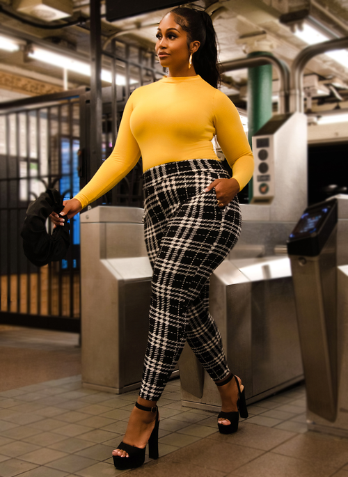 Mustard Essential Crew Neck Top Plus Sizes