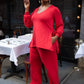 Time To Chill Ribbed Double Slit Oversized Top