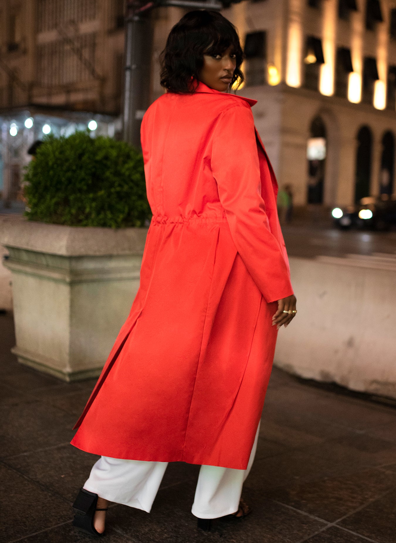 Red Classic Trench Coat Plus Sizes