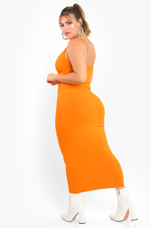 Essential Strappy Bodycon Maxi Dress - Orange