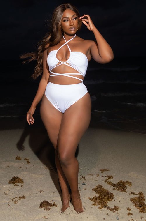 Bay Bae High Waist Bikini Bottom - White