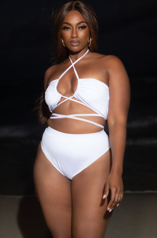 Bay Bae High Waist Bikini Bottom - White