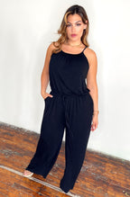 Black Spaghetti Strap Jumpsuit Plus Sizes