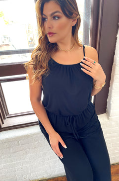 Black Spaghetti Strap Jumpsuit Plus Sizes