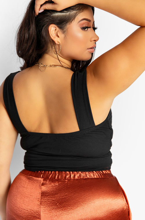 Black Crop Top Plus Sizes