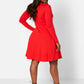 Red JoJo Square Neck Mini Skater Dress Plus Sizes