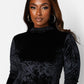 Black Just Last Night Velvet Turtleneck Midi Bodycon Dress Plus Sizes