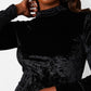 Black Just Last Night Velvet Turtleneck Midi Bodycon Dress Plus Sizes