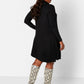 Keri Ribbed Turtleneck Mini Shift Dress W. Pockets