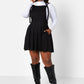 Kira Ribbed Tie Strap Overall Mini Skater Dress