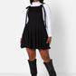 Kira Ribbed Tie Strap Overall Mini Skater Dress