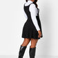 Kira Ribbed Tie Strap Overall Mini Skater Dress