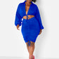 Blue Let's Go Ruched Mini Bodycon Skirt Plus Sizes