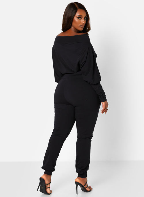 Let's Run Away Over The Shoulder Jumper With Pockets - Black