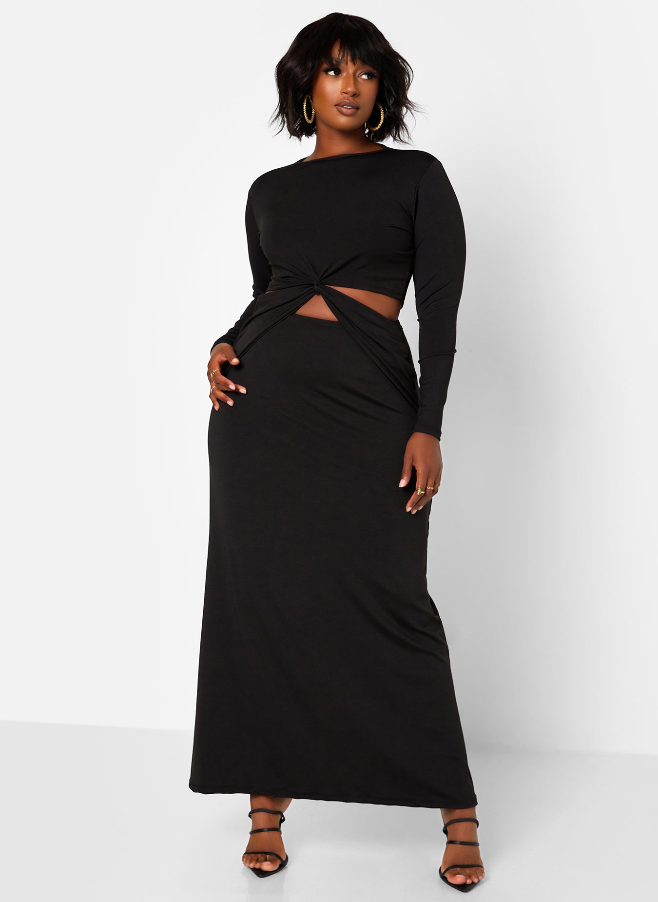 Libra Knot Waist Cut Out Maxi A Line Dress