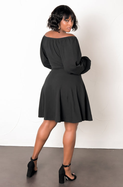 Puff Sleeve Skater Mini Dress