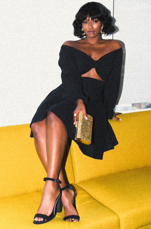 Puff Sleeve Skater Mini Dress