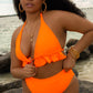 Orange High Waist Bikini Bottom Plus Sizes