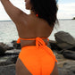 Orange High Waist Bikini Bottom Plus Sizes