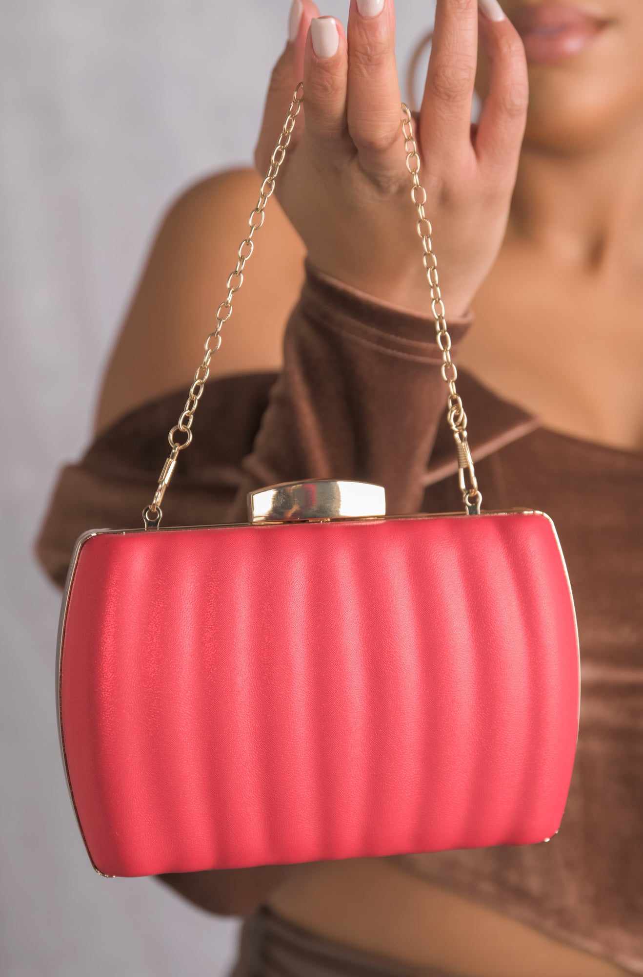 Hot Pink Chain Shoulder Bag