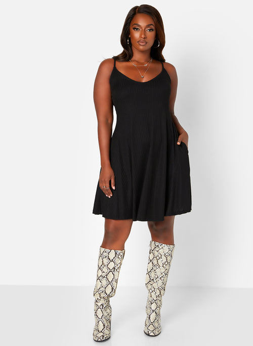 Olivia Ribbed Cardigan & Mini Skater Dress Set