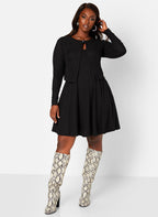 Olivia Ribbed Cardigan & Mini Skater Dress Set