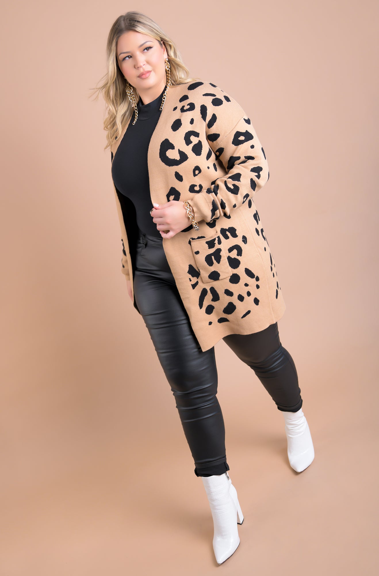 Cheetah Print Sweater Plus Sizes