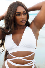 White Wrap Around Bikini Top plus size