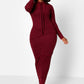 Ready To Go Ribbed Exposed Seam Hooded Maxi Bodycon Dress