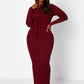 Ready To Go Ribbed Exposed Seam Hooded Maxi Bodycon Dress