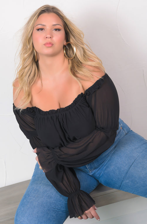 What I Please Over The Shoulder Sheer Top