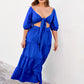 Temptation Cut Out Tiered Maxi A Line Dress - Royal Blue