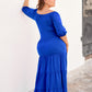 Temptation Cut Out Tiered Maxi A Line Dress - Royal Blue