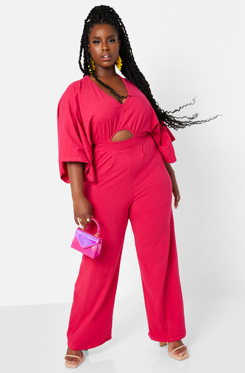 Well Wishes Kimono Sleeve Wide Leg Jumpsuit