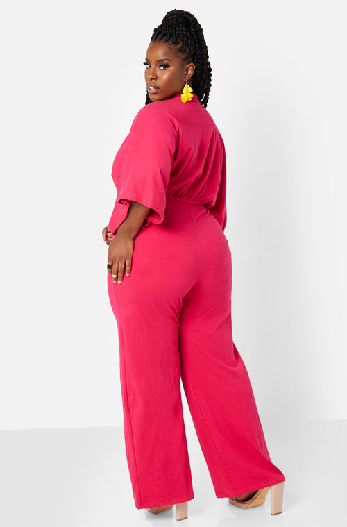 Well Wishes Kimono Sleeve Wide Leg Jumpsuit