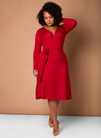 Red All At Once Wrap Skater Maxi Dress Plus Sizes