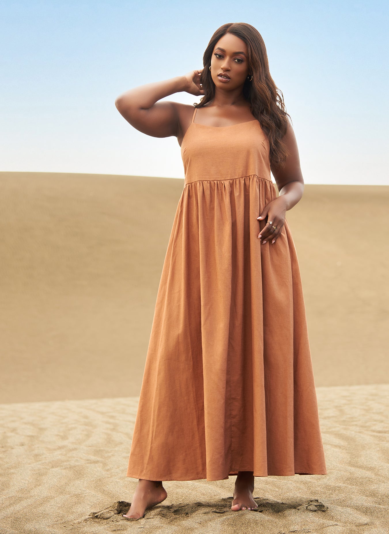Allegra Linen Maxi Skater Dress