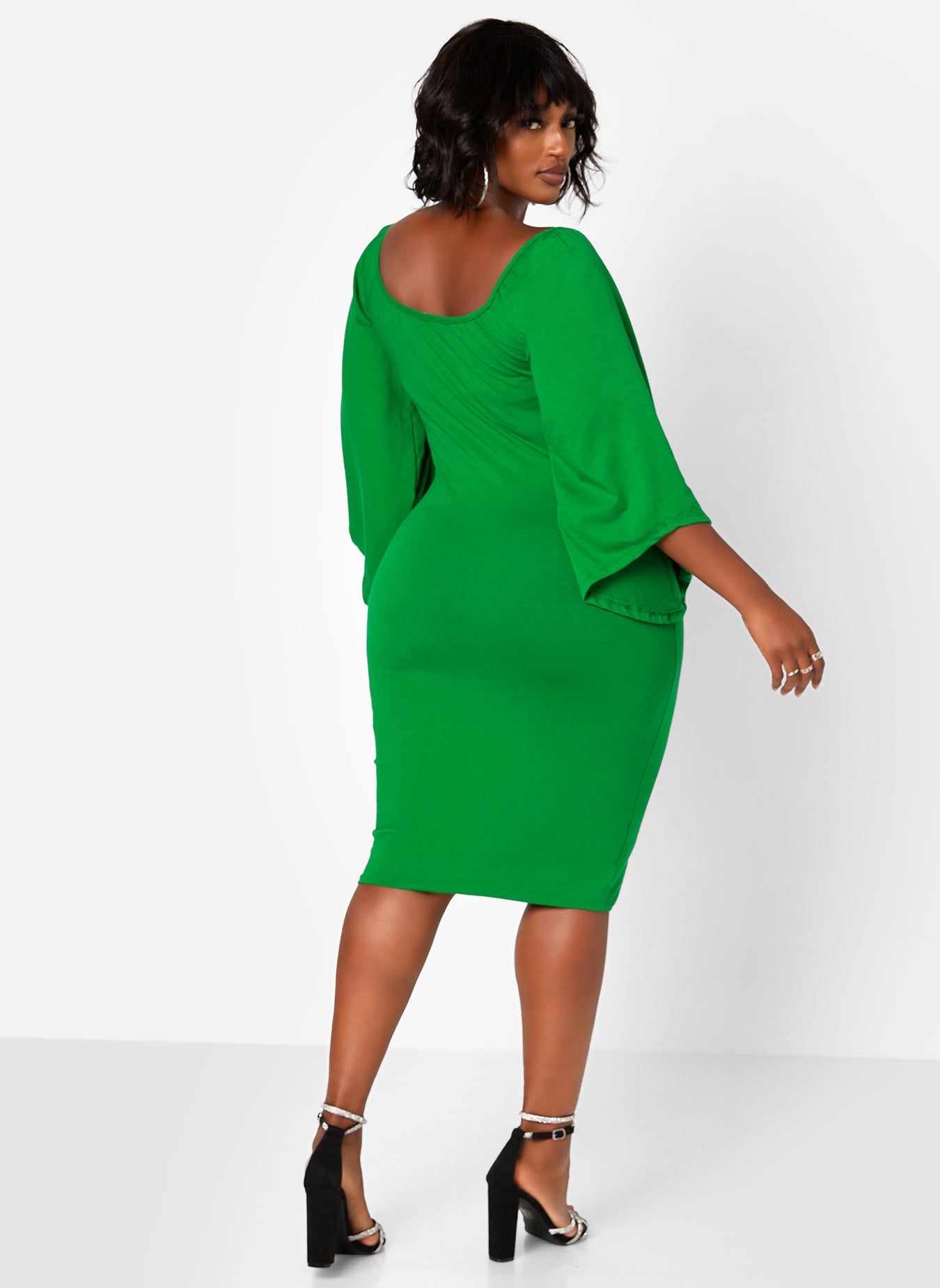 Charisma Scoop Neck Kimono Sleeve Mini Bodycon Dress